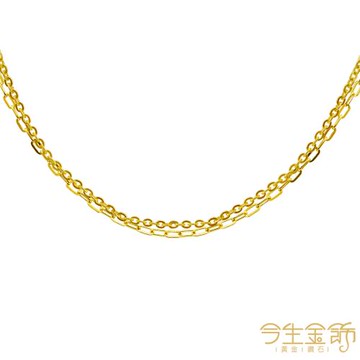 【今生金飾】長圓雙舞項鍊 黃金項鍊.素鍊