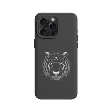 iPhone 15 Pro Max SolidX 黑 - Animal Silhouette / 動物剪影 - 幾何-動物系列/虎
