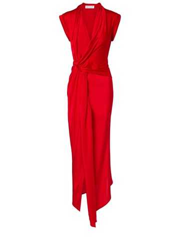 victoria beckham silk long dress