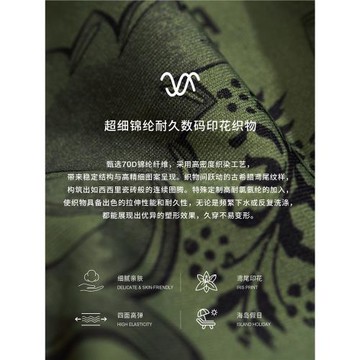 SALIGIA海島遺韻高密度織染數碼印花男士耐氯三角泳褲