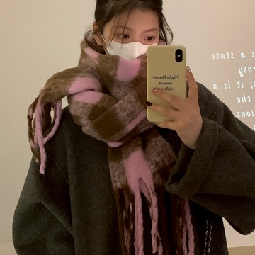 時尚韓版格子圍巾男女休閒簡約保暖圍巾