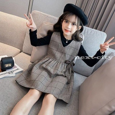 ワンピース キッズ 長袖 子供服 女の子 春秋 キッズワンピース 長袖ワンピース チェック柄 子供ドレス お姫様 ジュニア カジュアル 小学生 通販 Lineポイント最大get Lineショッピング