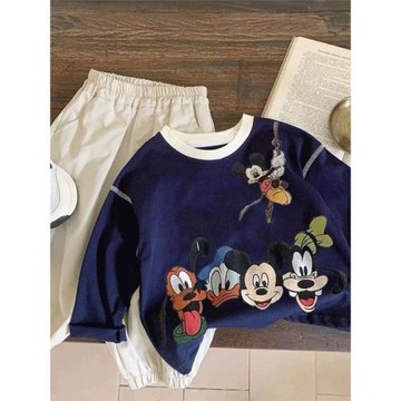 兒童純棉長袖秋春新款男女童T恤印花上衣寶寶中大童洋氣時尚打底t