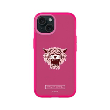 iPhone 15 Clear 粉漾桃 - Catalina Estrada - Pink Tiger Head