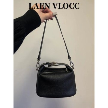 小眾設計真皮荔枝紋鎖扣便當包手提飯盒包女單肩斜挎包手機小拎包