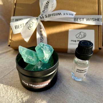 智慧之石綠螢石 擴香水晶 禮盒 精油
