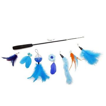 寵喵樂-三節釣魚桿伸縮式逗貓棒8件套 1014【⚡️快速出貨】