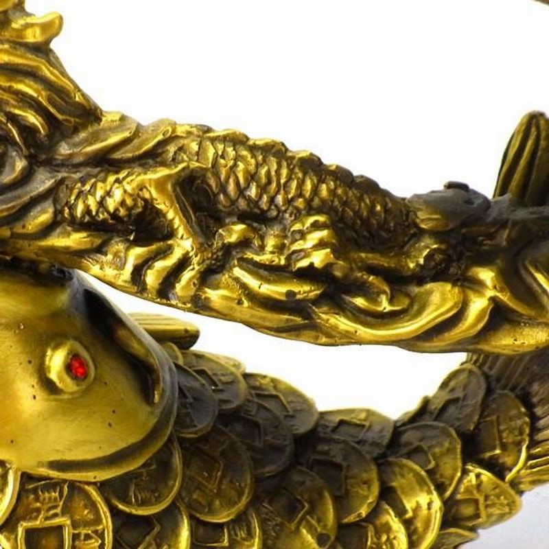 【縁起物】双鯉 置物 金属工芸(メ1167) 双鯉 置物 2匹の鯉 『慶』縁起物 金属工芸｜Yahoo!フリマ（旧