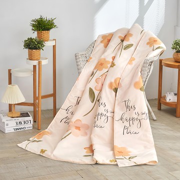 J-bedtime 床寢時光 台灣製100%純棉四季涼被-r9303m  150x180cm  春日暖陽  春日暖陽 橘色