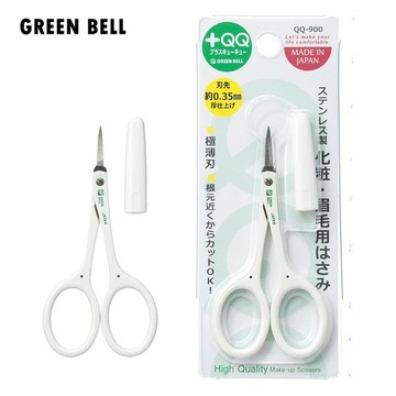 日本綠鐘 GREEN BELL 附套不鏽鋼毛髮彎式安全修容剪 QQ-900【官方旗艦館】