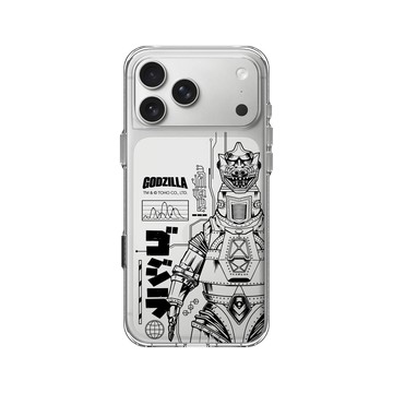 iPhone 17 Pro Max Clear Case（相機按鈕） 透明 - 哥吉拉 Godzilla - 機械哥吉拉(黑)