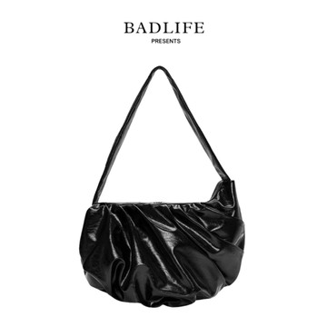【BADLIFE】原創設計 軟皮側背包 皺褶感大包 街頭潮流 斜跨包 Soft But Coo