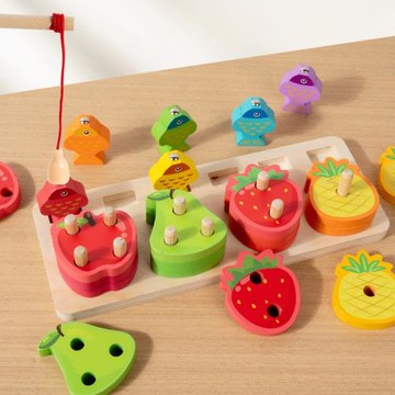 兒童幾何形狀套柱益智玩具蒙氏拼裝早教配對積木3到6歲男女孩寶寶