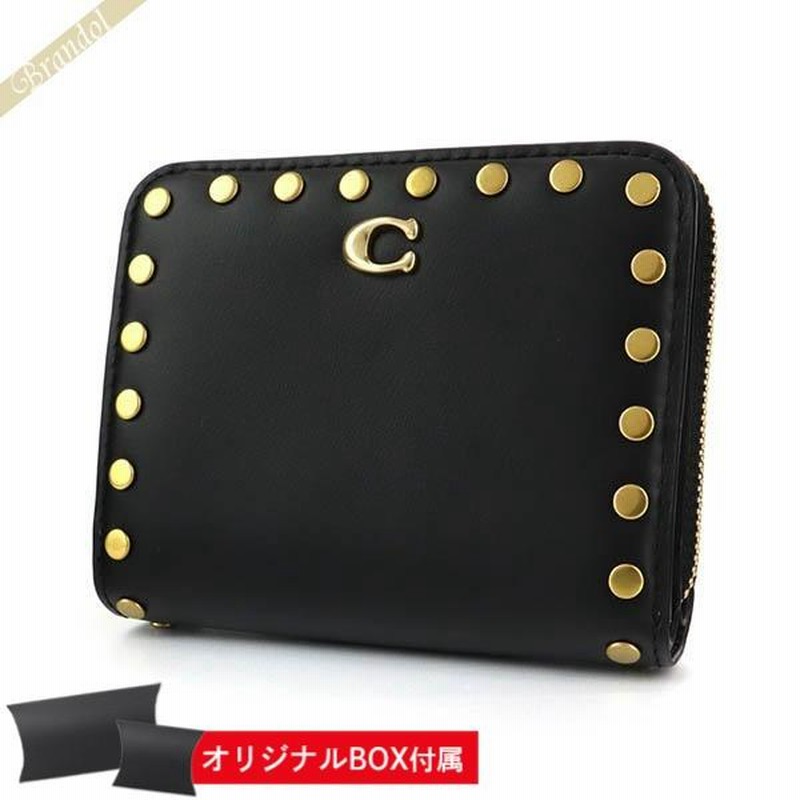 コーチ 二つ折り財布 COACH 財布 レディース ビルフォールド ウォレット リベット ブラック CC967 B4/BK | LINEブランドカタログ