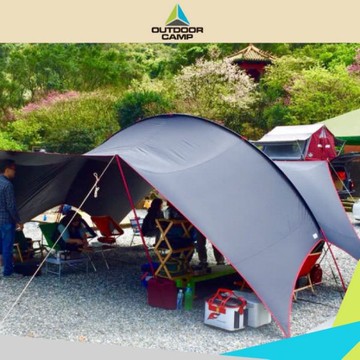 outdoor camp 大哈比星戰黑8001b/天幕帳/露營/野餐/戶外烤肉/超高防水