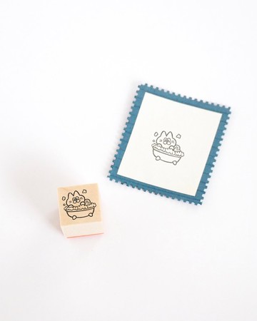 【NyNy】泡澡時光【20×20mm】ニィニィ 的橡皮印章