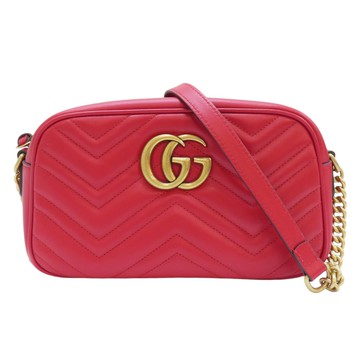 GUCCI 古馳 紅色 GG Marmont 肩背包 447632