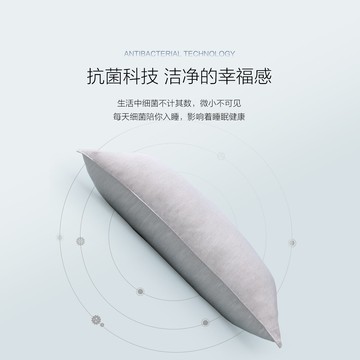 水星家紡艾芮絲抗菌舒柔對枕家用護頸椎枕頭一對裝成人枕芯兩只裝