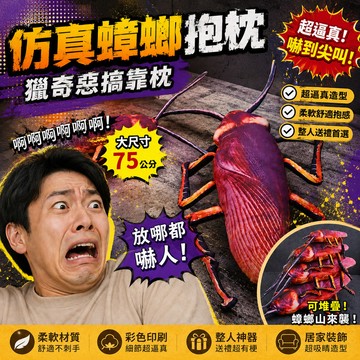 廢物專賣店 仿真蟑螂抱枕 小強抱枕 惡搞靠枕 午睡枕 毛絨玩具 獵奇商品 搞怪禮物 整人禮物 生日禮物 交換禮物