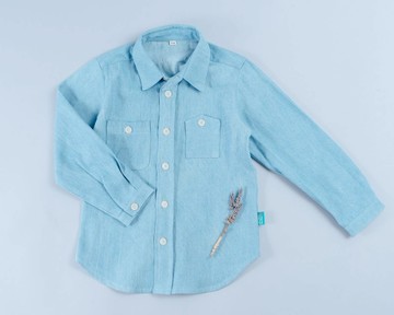 和風(長袖)襯衫- 淺牛 手作 無毒 童裝 襯衫 日本 電車 火車