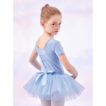 舞蹈服兒童女芭蕾舞裙短袖夏季女童女孩中國跳舞衣服裝幼兒練功服