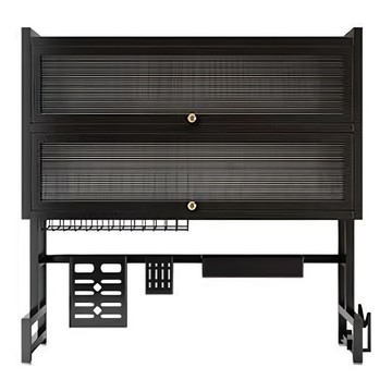 HOUDER 雙層帶門水槽瀝水架 85cm  黑色  2層  1個