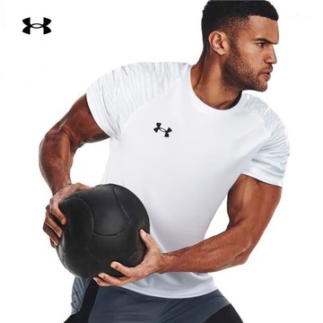 (免運)UA安德瑪速干衣短袖男新款健身訓練半袖跑步上衣白色透氣T恤球衣