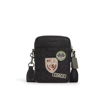 COACH Sullivan 16 可調節可拆卸肩帶拉鍊開合 塗層帆布  迷你 男款男士女士 帆布包斜跨斜背包 單肩包  CY894【 購物節優惠 ★ 菲尼斯 國際精品 3折起 】