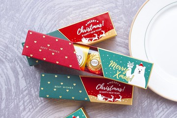 聖誕節禮物 時尚閃金包裝 金莎巧克力3顆入(滿百份免費印名字)