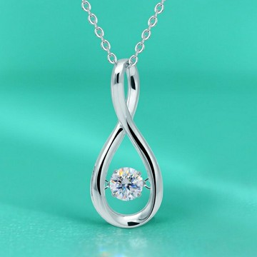 現貨+預購 頂級莫桑鑽石項鍊925純銀女項鍊鎖骨鍊項鏈情人節禮物-0.5克拉小裙子跳動74lq67【獨家進口】【米蘭精品】