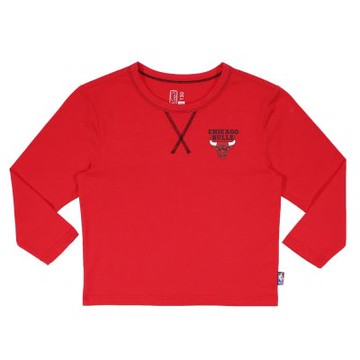 NBA 兒童/青少年 美式復古領 長袖上衣 公牛隊