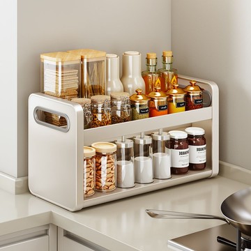 工廠現貨 免運 調味架 收納架 置物架 廚房檯面收納架 廚房調料架 奶油風廚房調料瓶罐置物架家用臺面多功能防銹油鹽醬醋收納調料架特惠/可開發票 Z1019