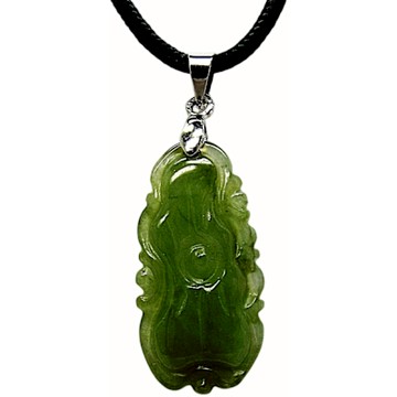 冰透灑金荷葉 天然A貨翡翠玉石吊墜子項鍊H58