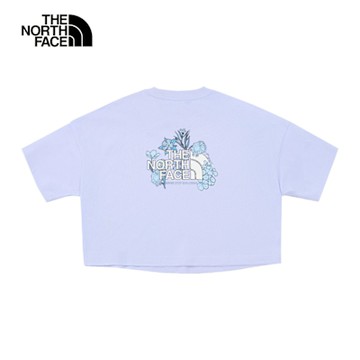 The North Face 官方旗艦 北面女款紫色純棉大尺寸花卉印花短袖T恤｜8DCF0VI
