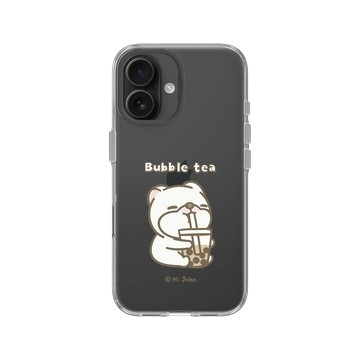 iPhone 16 Clear Case（相機按鈕） 透明 - 嗨小強 Hi John - I Love Bubble tea