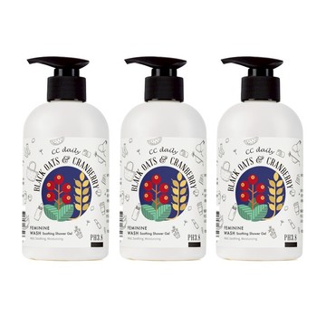 《台塑生醫》CC daily私密肌舒緩潔淨露(黑燕麥&蔓越莓)330g*3入