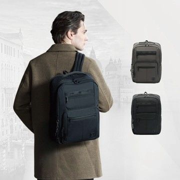休閑商務後背包 筆電包 大容量學生包 黑色 灰色