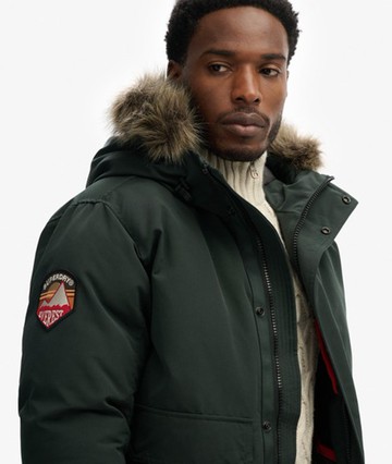 Superdry Men's Everest Faux Fur Bomber Jacket Green Size: Xxl