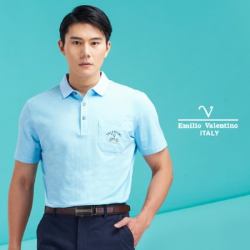 Emilio Valentino 范倫鐵諾清新典雅彈性絲光棉衫_水藍(30-8V1503)