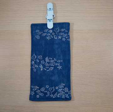 海底世界 手作手帕/幼兒園手帕夾/兒童手帕/口水巾