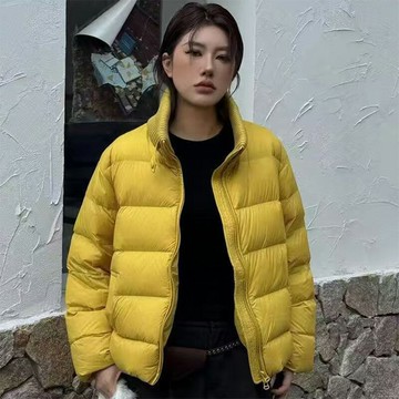 【巴黎精品】現貨+預購頂級真羽絨外套90%鴨絨羽絨衣秋冬外套保暖上衣大碼休閒女裝-立領泡芙短款5色a1lr71