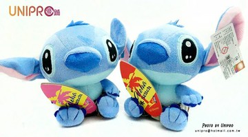 【UNIPRO】迪士尼 史迪奇 星際寶貝 Aloha Surfing Stitch 衝浪造型玩偶 娃娃
