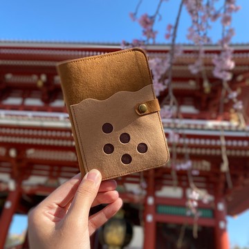 仿麂皮珍珠奶茶造型護照套