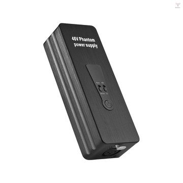 48v/12v 幻象電源適用於電容式麥克風麥克風前置放大器即插即用便攜式可充電幻象電源低噪音無干擾長達約 18 小時工作