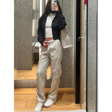 LL工裝褲夏季速干運動顯瘦直筒長褲丟丟褲女Dance Studi