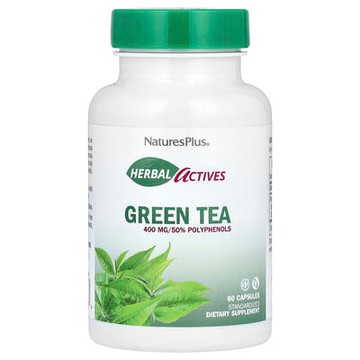 NaturesPlus, Herbal Actives，綠茶，400 毫克，60 粒膠囊