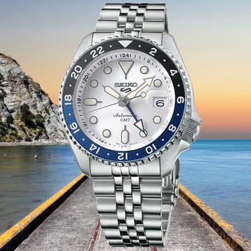 SEIKO精工 5 Sports系列 GMT功能 機械腕錶 4R34-00A0S/SSK033K1
