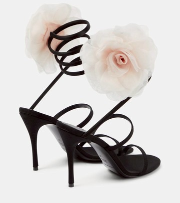 Magda Butrym Floral-appliqué satin sandals