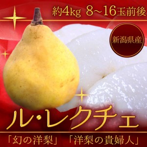 新潟産 ”ル・レクチェ” 良品 8～16玉前後 約4kg 洋梨 訳あり ご家庭用 送料無料