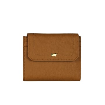 BRAUN BUFFEL 台灣總代理 婕娜 6卡三折短夾-麥色/BF2005-414-BRA